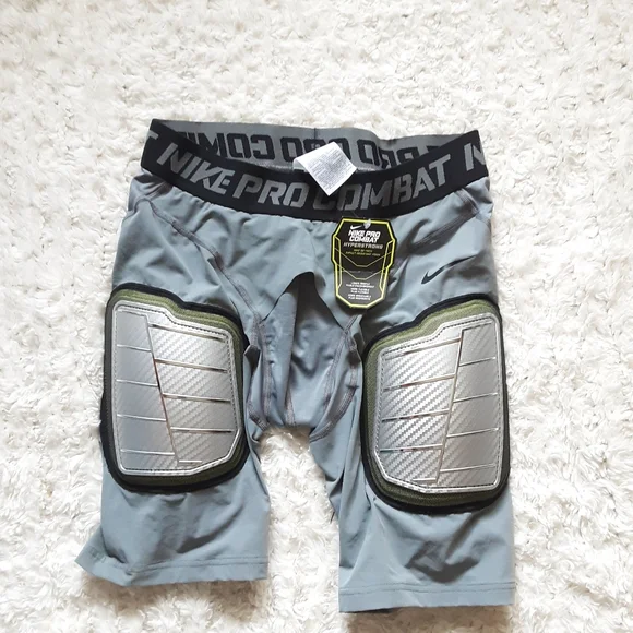 Nike Pro Combat Hyperstrong Hard Plate Football Shorts Gray 634668 065 NWT